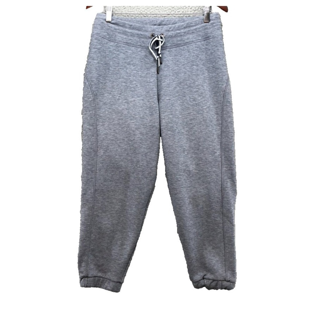 Athleta Cropped Jogger Sweatpants Womens‎ Medium Gray Activewear Lounge